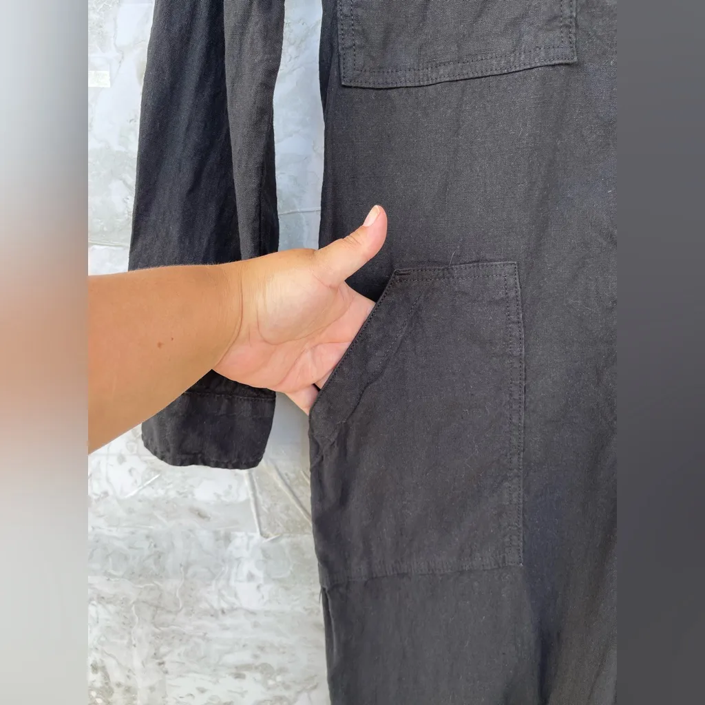 Frank & Eileen Women’s Northern Ireland Flax Cotton Jumpsuit Black XS - Image 9