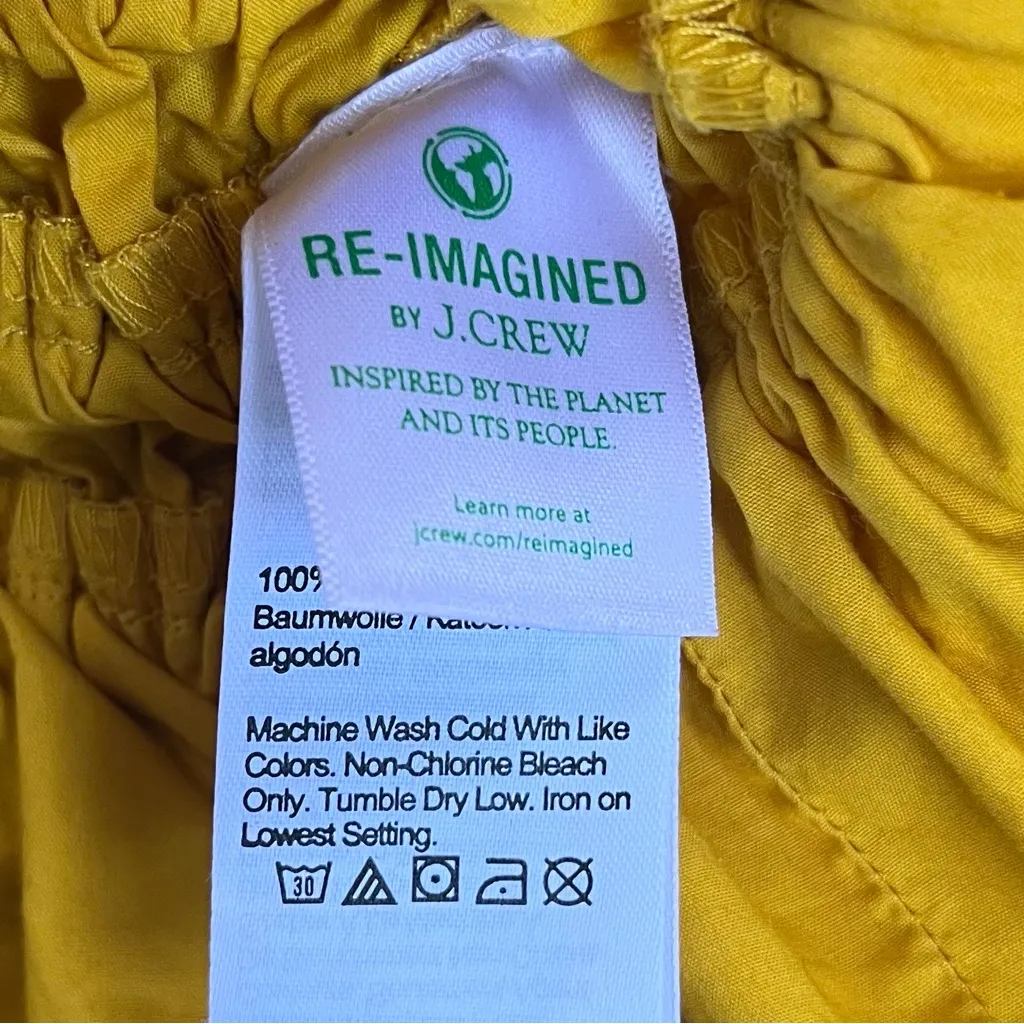 J. Crew Cinched-Waist Cotton Poplin Cropped Tank Top Warm Maize Yellow XS - Image 4