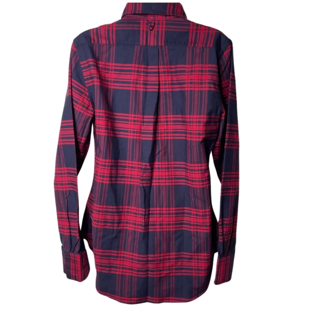 Brooks Brothers Black Fleece Thom Browne women red navy plaid button down - Image 2