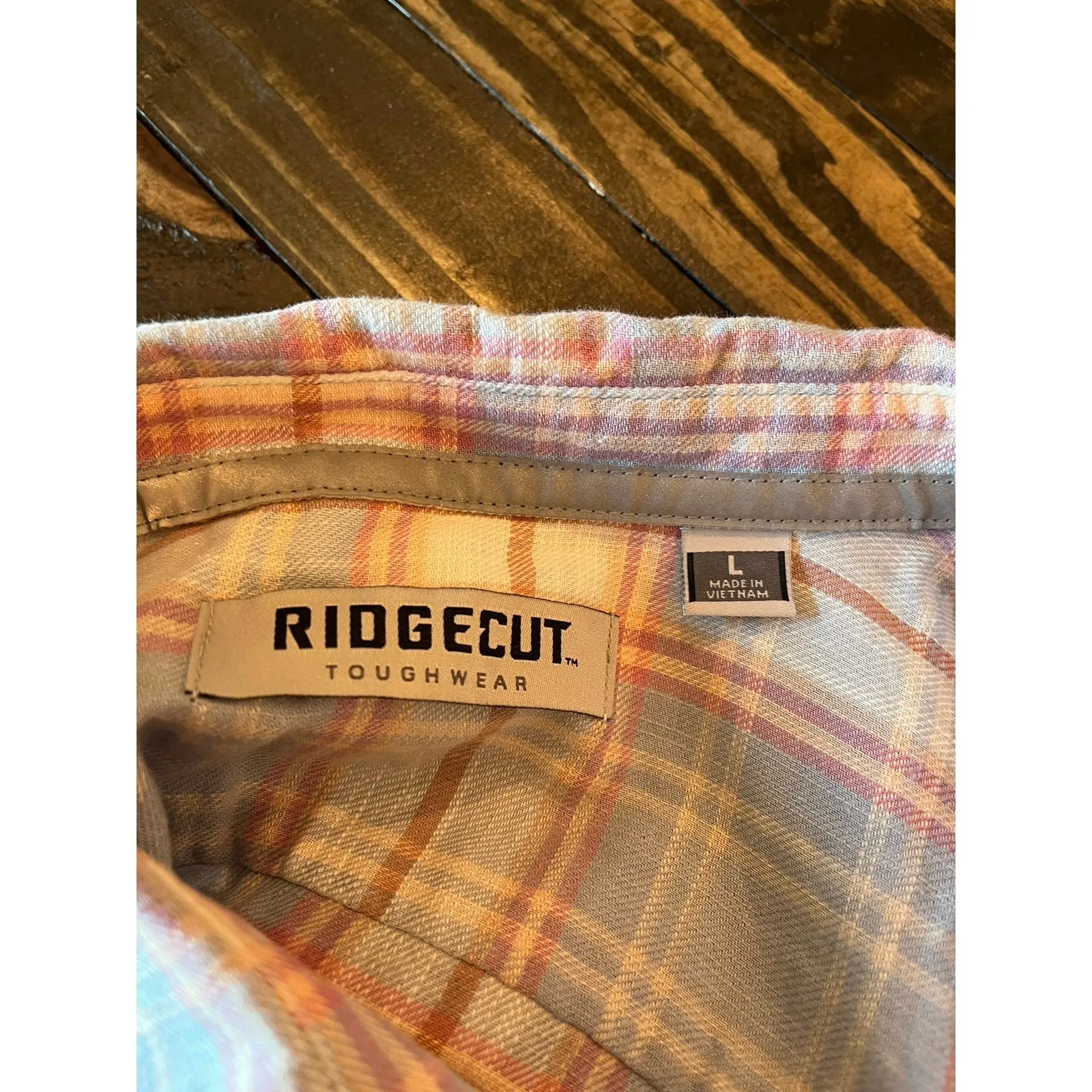 Ridgecut Toughwear Shirt Women Large Fall Plaid Flannel Hiking Outdoor Western Blue - Image 2