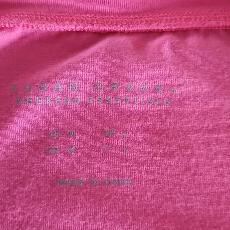 Susan Graver Weekend Essentials Pink Scoop Neck Tee - Size Medium NWOT - Image 5