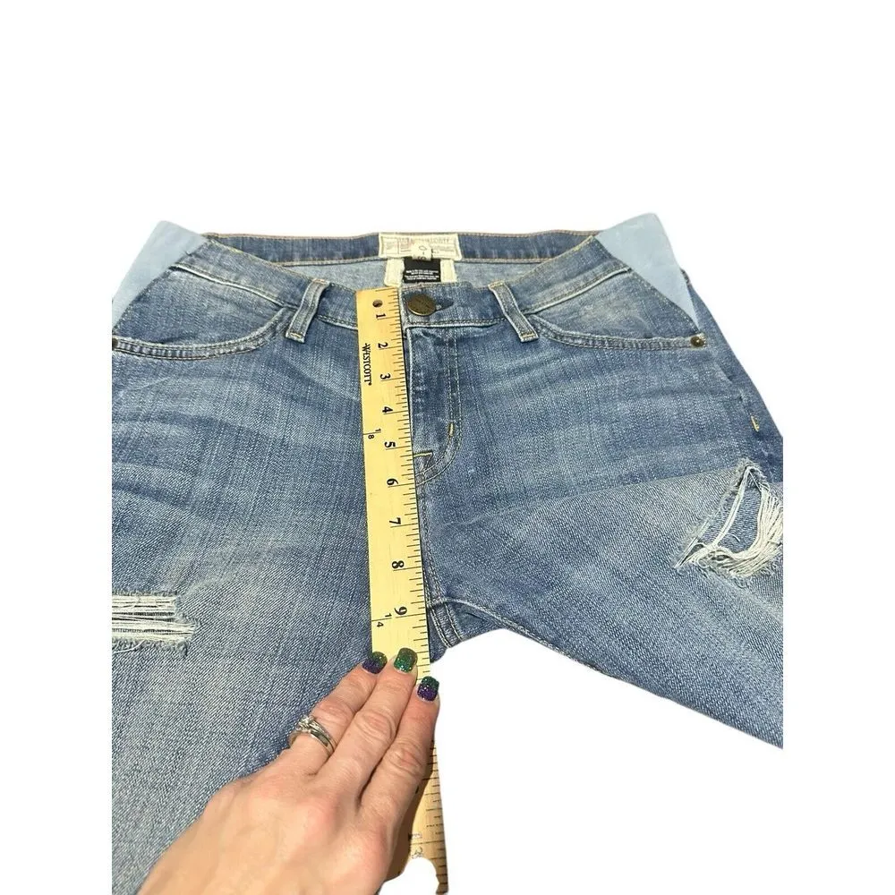 HATCH Current Elliott Sz 26 Distressed Slim Stretch Denim Maternity Jeans #L10 - Image 4