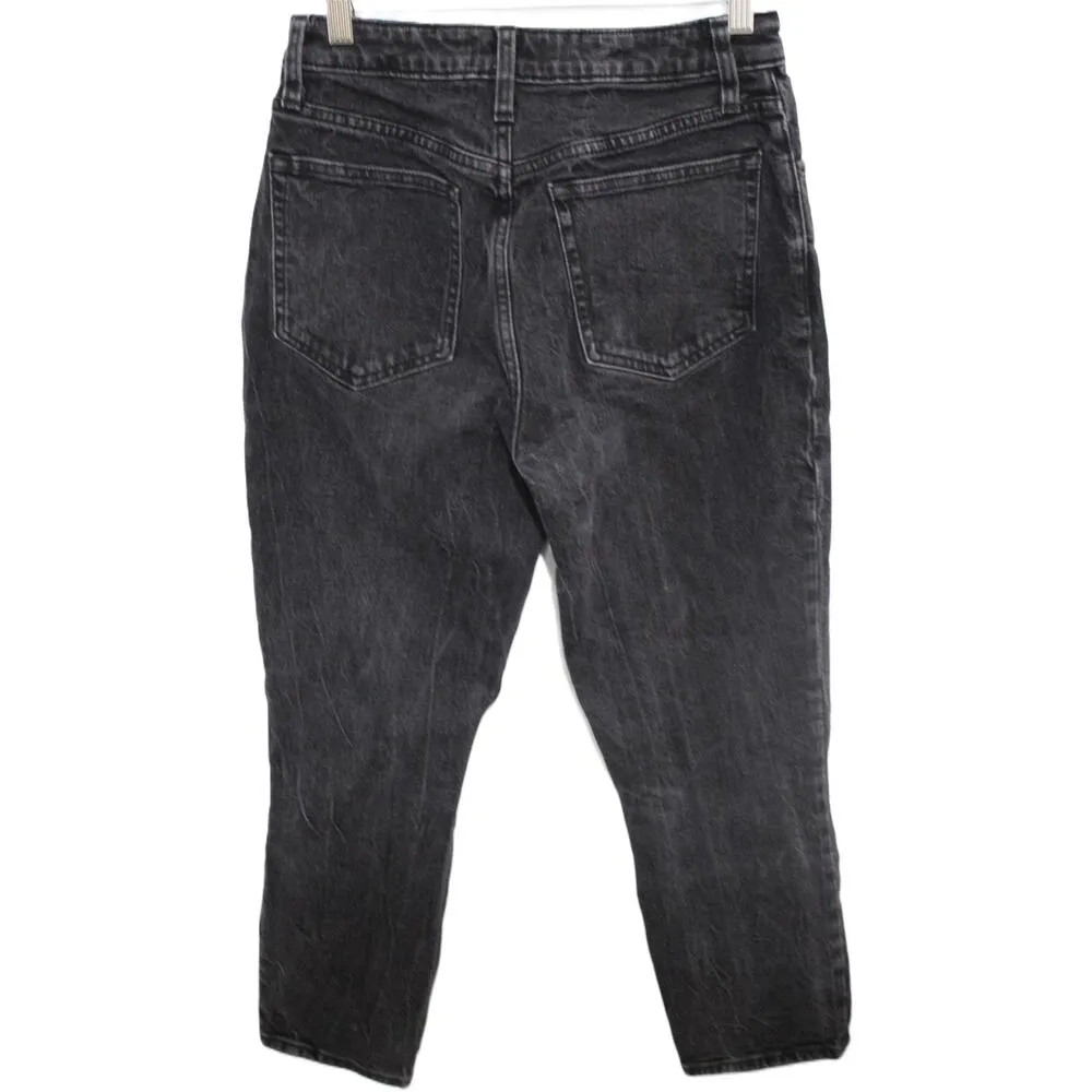 Abercrombie & Fitch Curve Love High Rise Mom Jean Black Denim Jeans Size 26 2 - Image 2