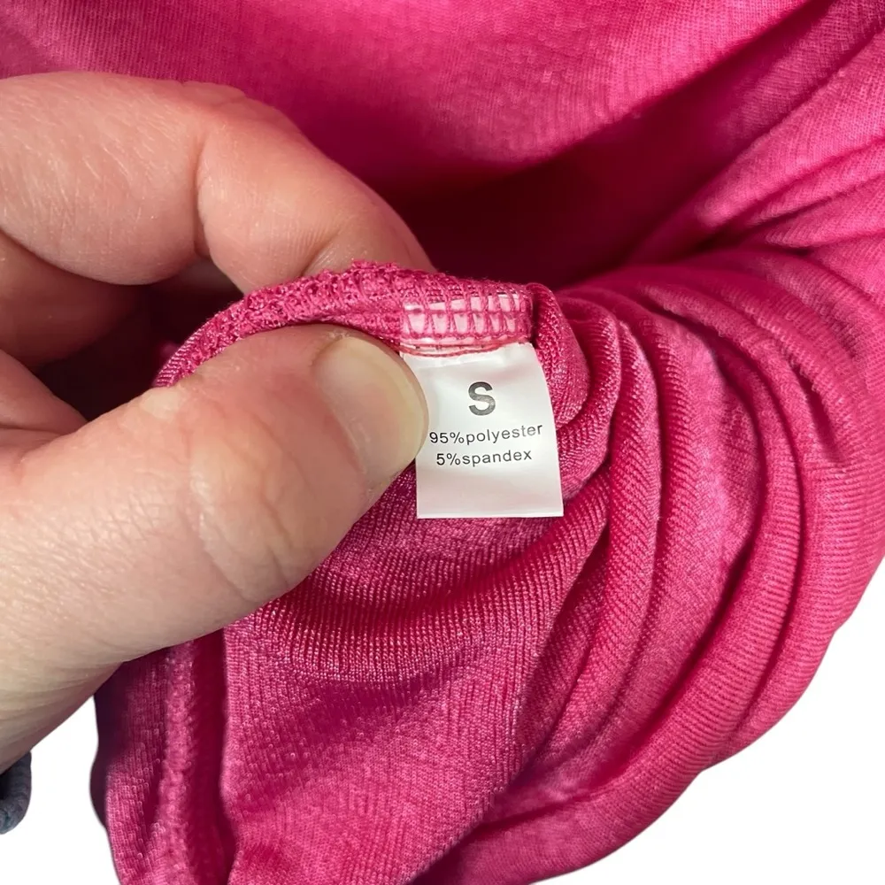 One Shoulder Asymmetrical Ruched Bodycon Mini Dress in Pink Size S - Image 5