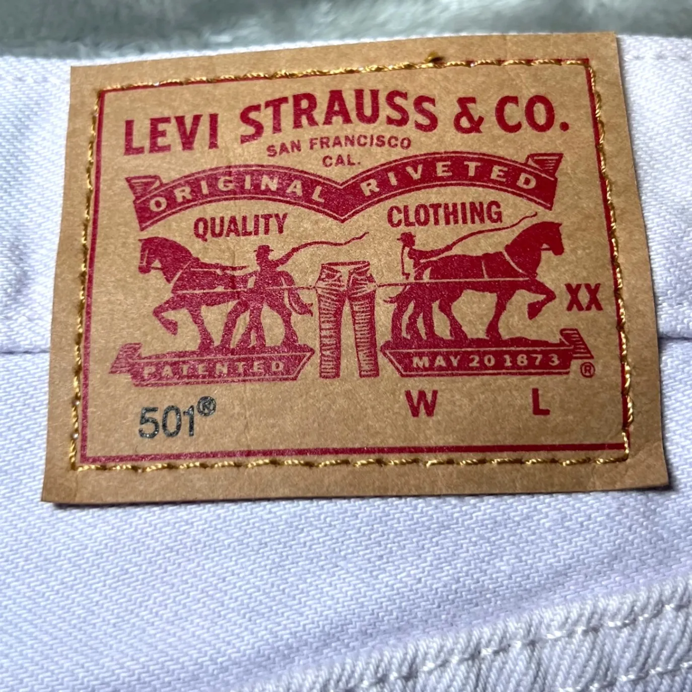 Levis 501 Jeans Womens 28x26 Light Pink Straight Leg Raw Hem Denim Casual New Size 28 - Image 5