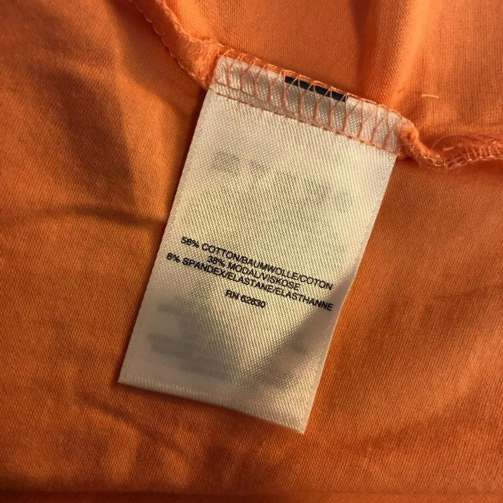 Lands End Womens Top Tunic 3/4 Sleeve Split Neck Knit Stretch Pink Orange S - Image 4