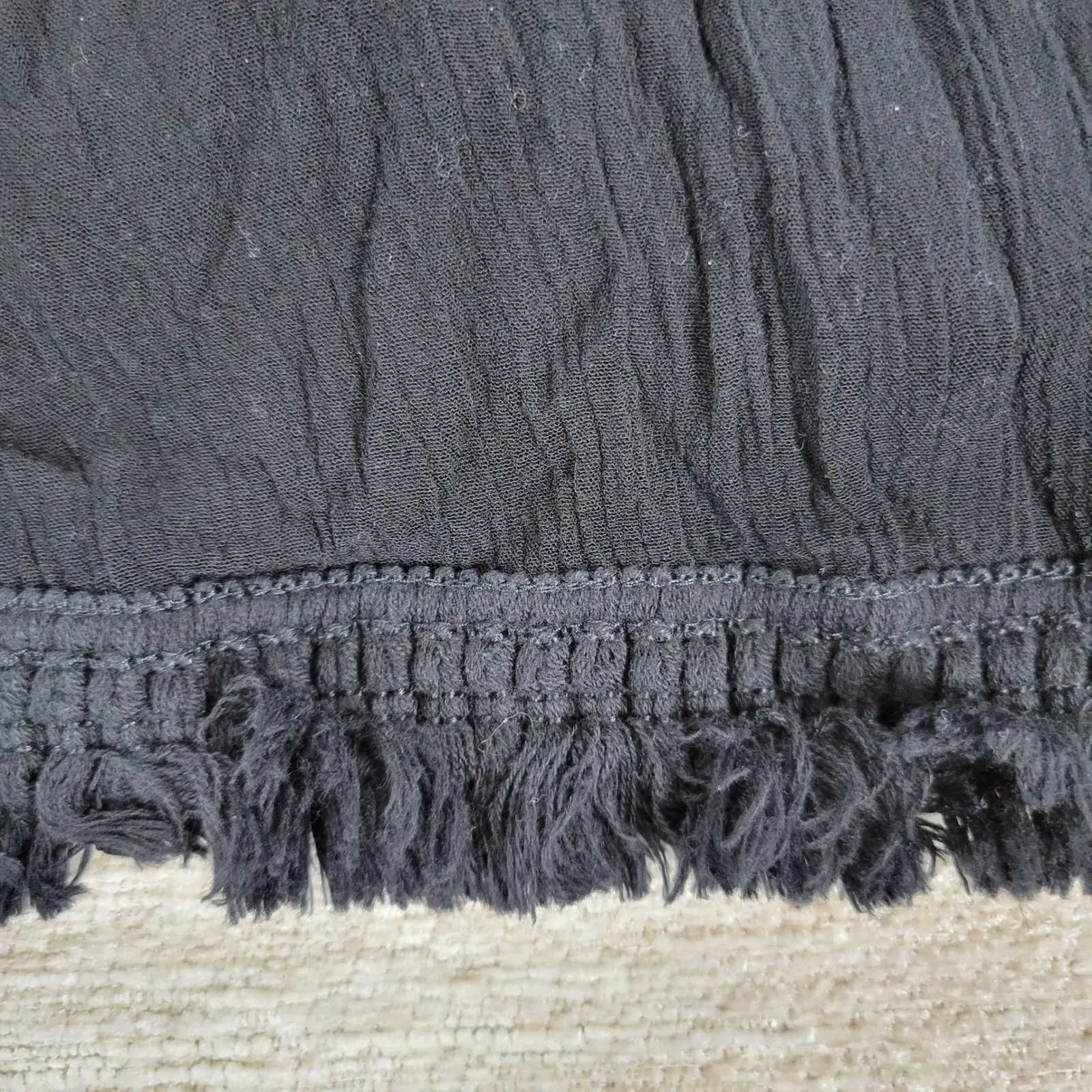 Knox Rose Black Embroidered Fringe Kimono Cardigan Size L Boho Festival - Image 15