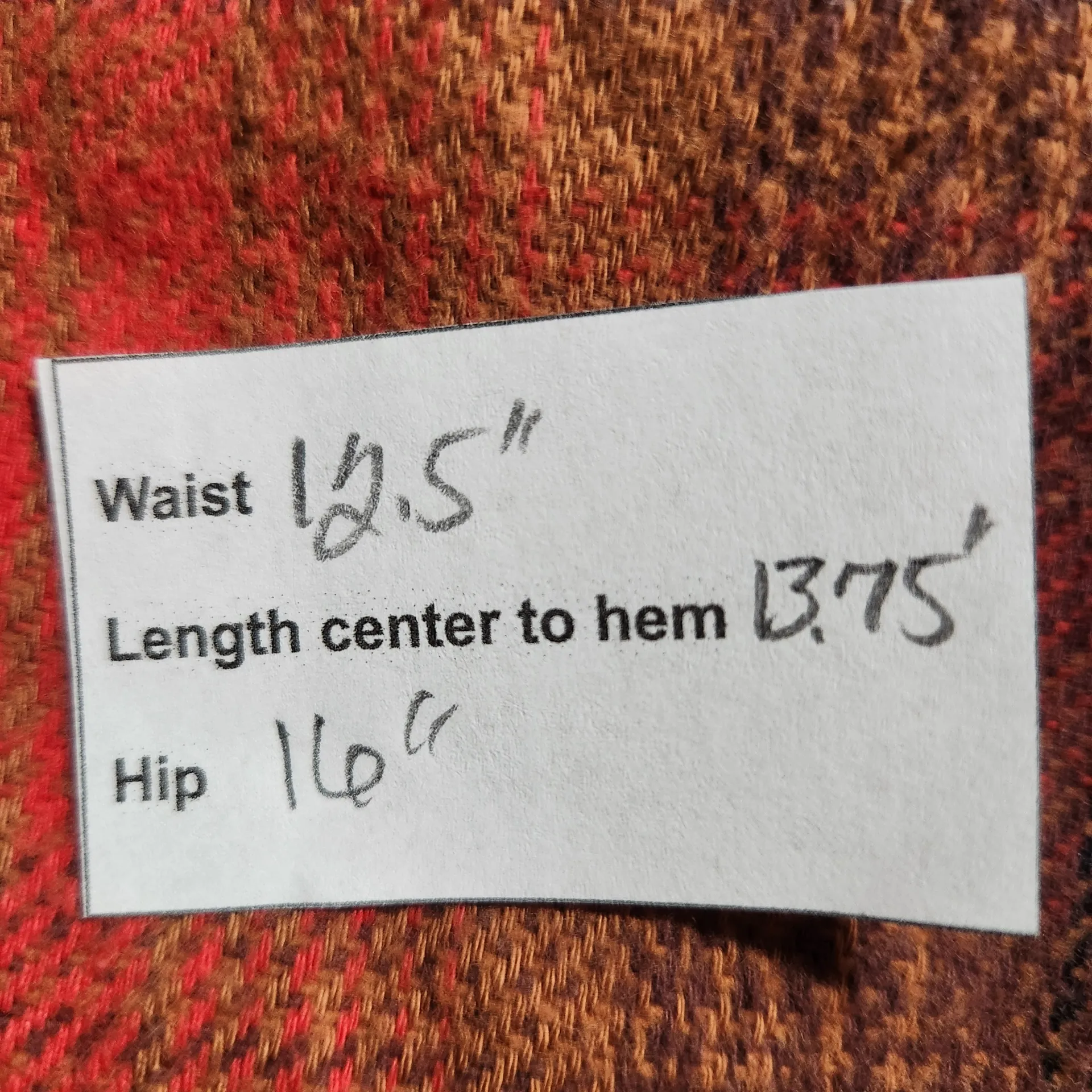 Urban Outfitters Orange Plaid Pinafore Skirt with Belt Size Small Flannel Skirt - Image 2