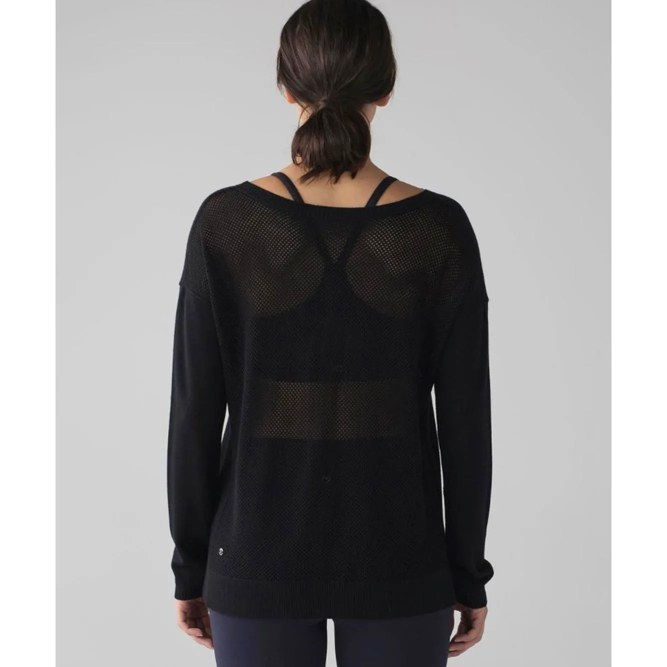 Lululemon Black Well Being Mesh Back Pullover Sweater - Size - 12 - Image 3