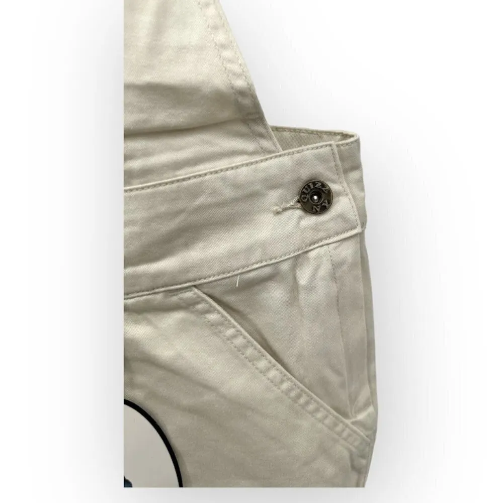 Vintage Y2K Quizz New York Flare Leg Bib Overall Jeans 9/10 NWT White Size undefined - Image 11