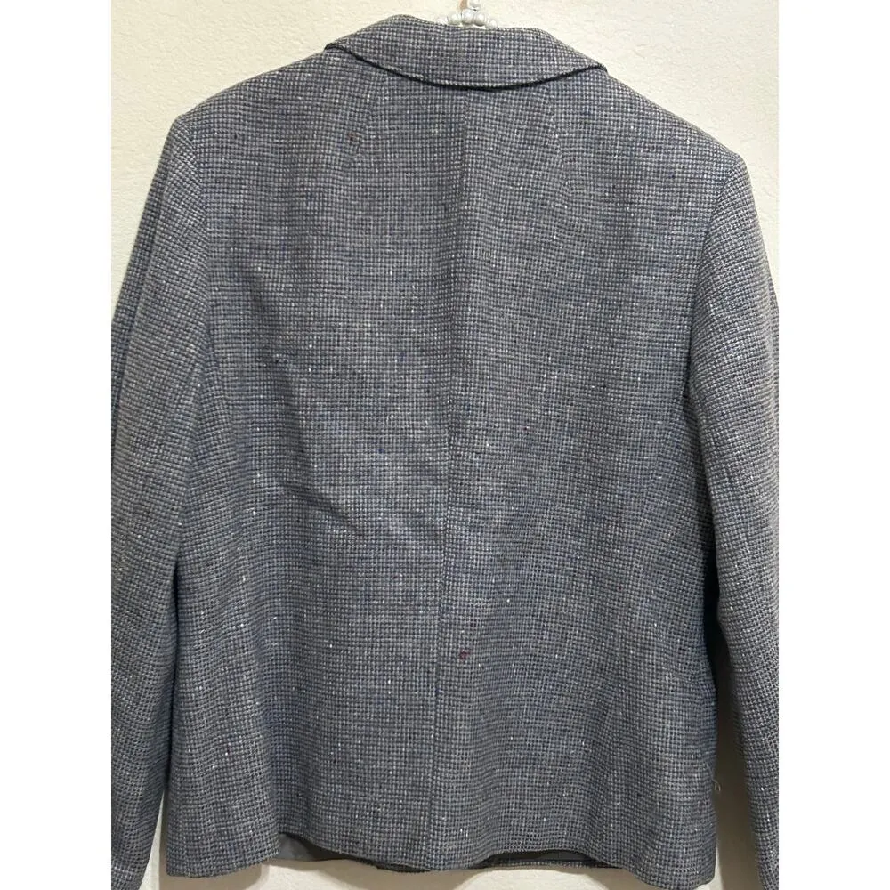 Vintage Pendleton Virgin Wool Blazer Women's Size Large Gray Academia 1950s USA - Image 7