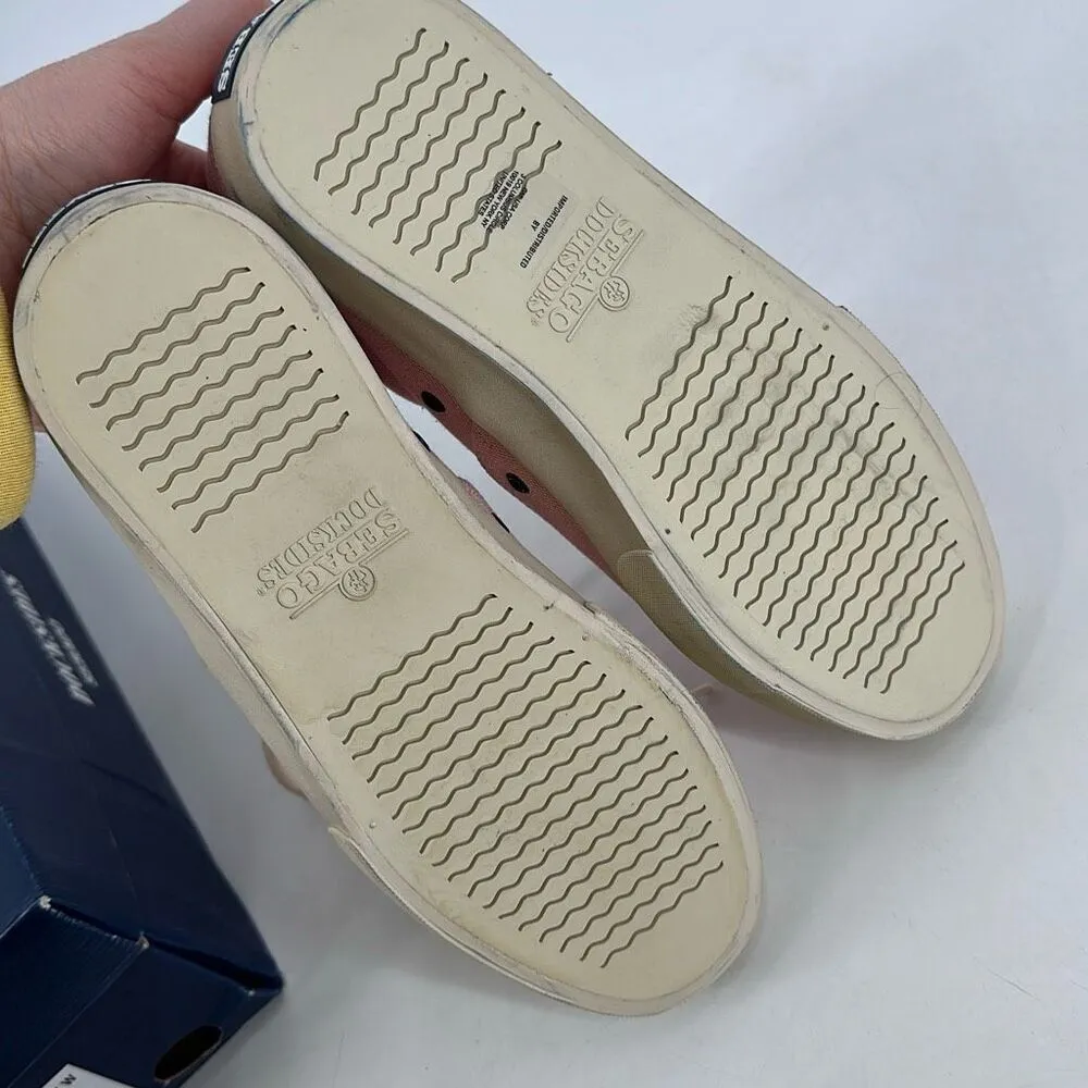 Sebago John Panama Women's Low Cut Lace Up Canvas Sneakers Pink White‎ Size 7 - Image 9