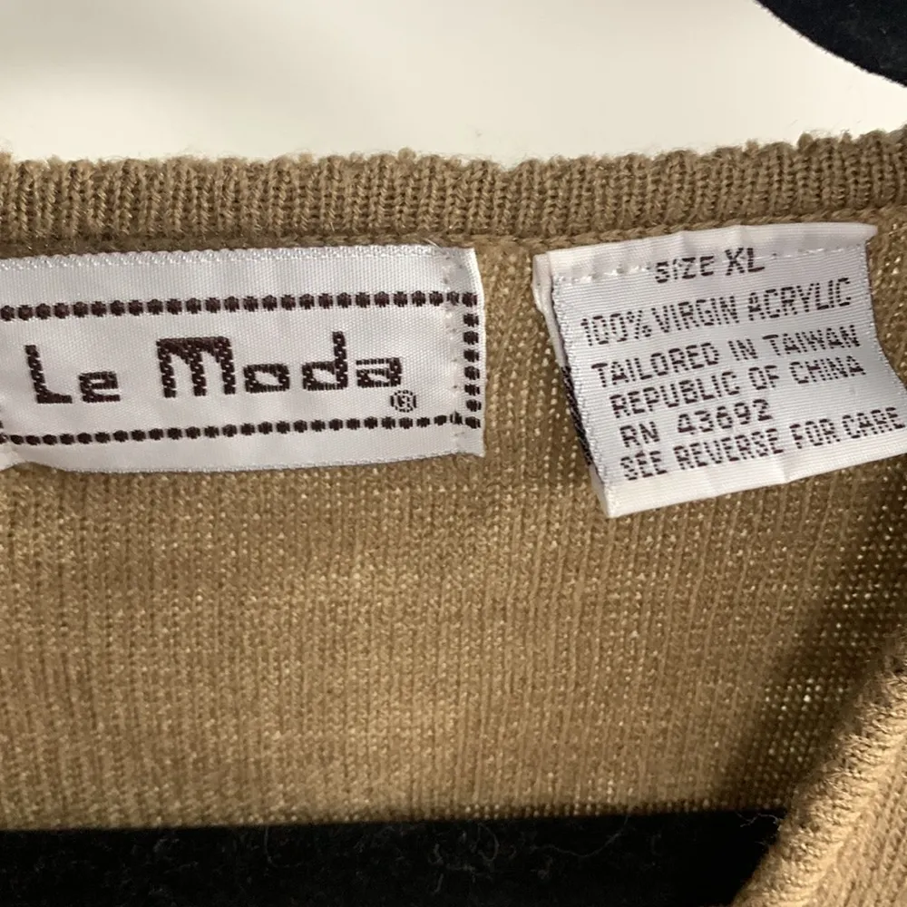 Vintage Le Moda Horsin Around Embroidered Horse Sweater Size XL Brown - Image 2