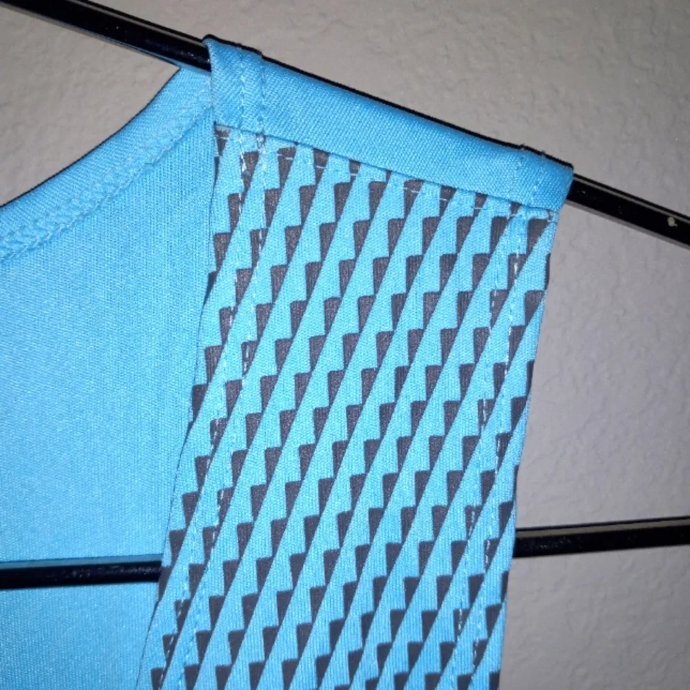 Nike Dri-Fit M Loose Fit Athletic Long Tank Top Turquoise n Gray - Image 6