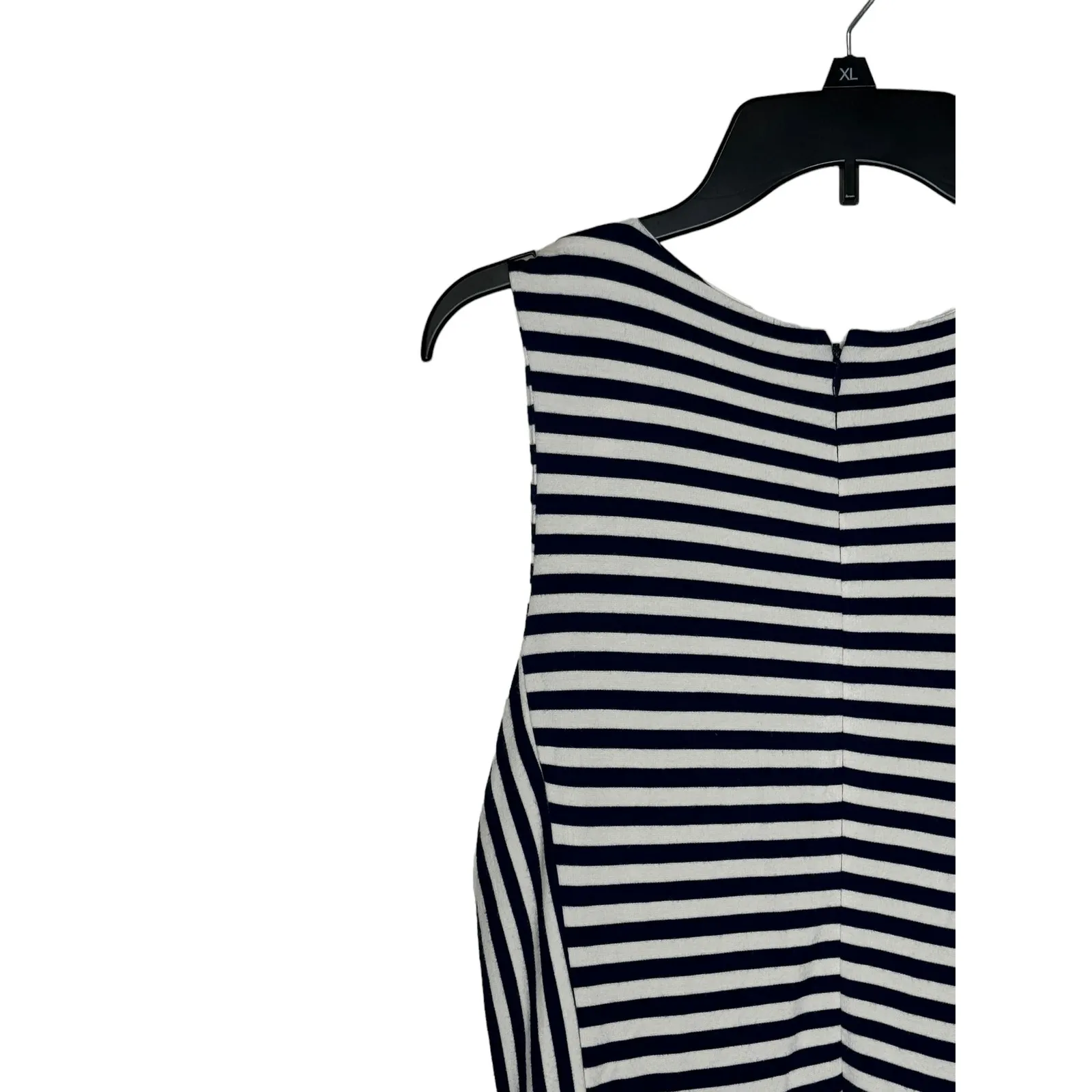 Madewell Women T-Shirt Dress Afternoon Sleeveless Striped‎ Pockets Pleated Large - Image 9
