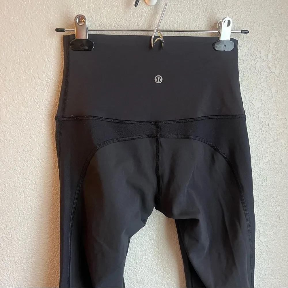 Lululemon Black Mesh Side Stripe Legging - Image 2