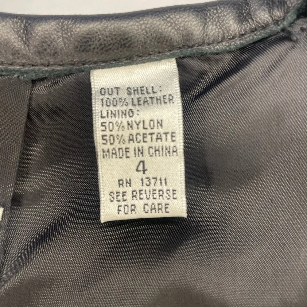 Valerie Stevens Black Fully Lined A Line Knee Length Real Leather Skirt Sz 4 - Image 11