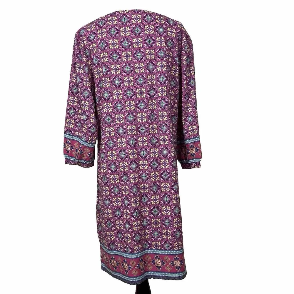 Coolibar Dress Womans Medium Pullover 3/4 Sleeve‎ Oceanside Tunic SPU 50+ Pink - Image 3