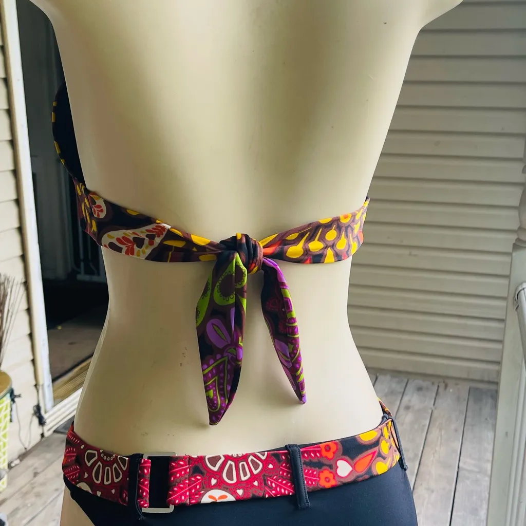 Victoria’s Secret 2 piece halter bikini swimsuit black multi - Image 9