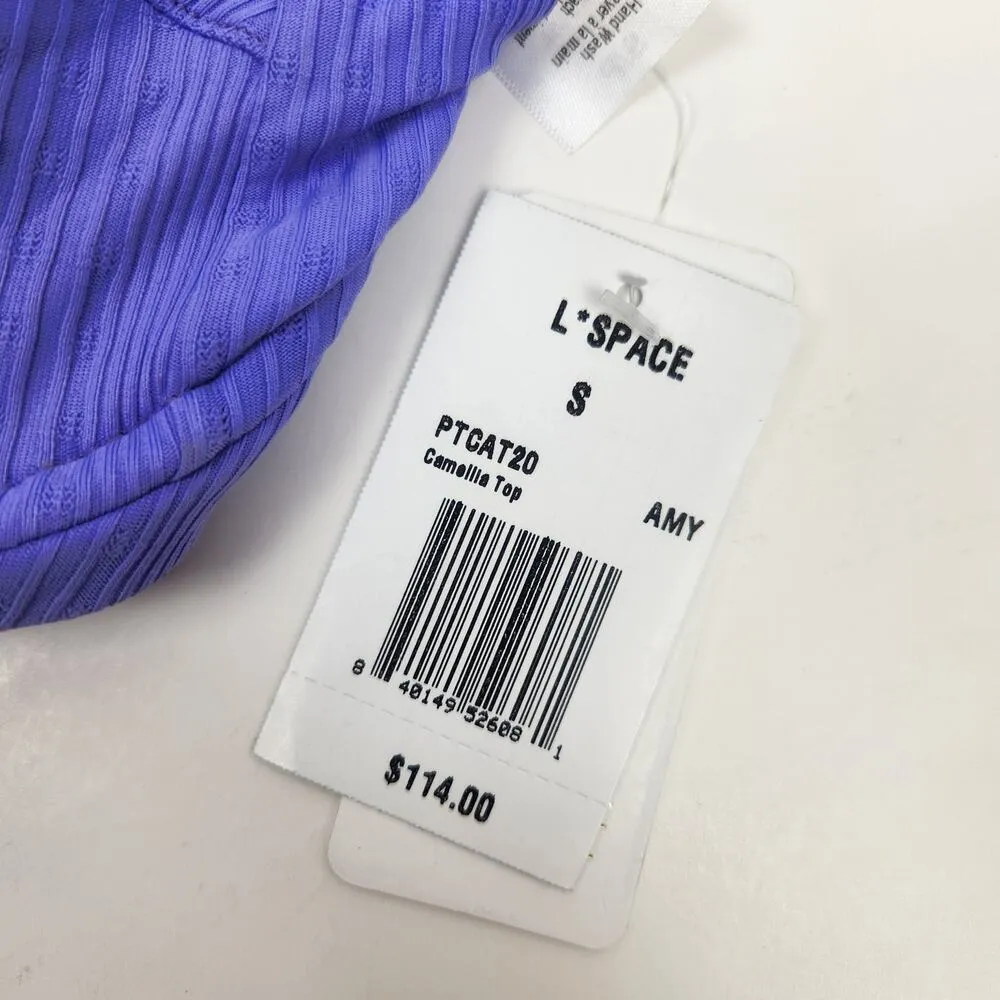 L*Space Camellia Bikini Top in Amethyst Purple Size Small NWT Adjustable - Image 3