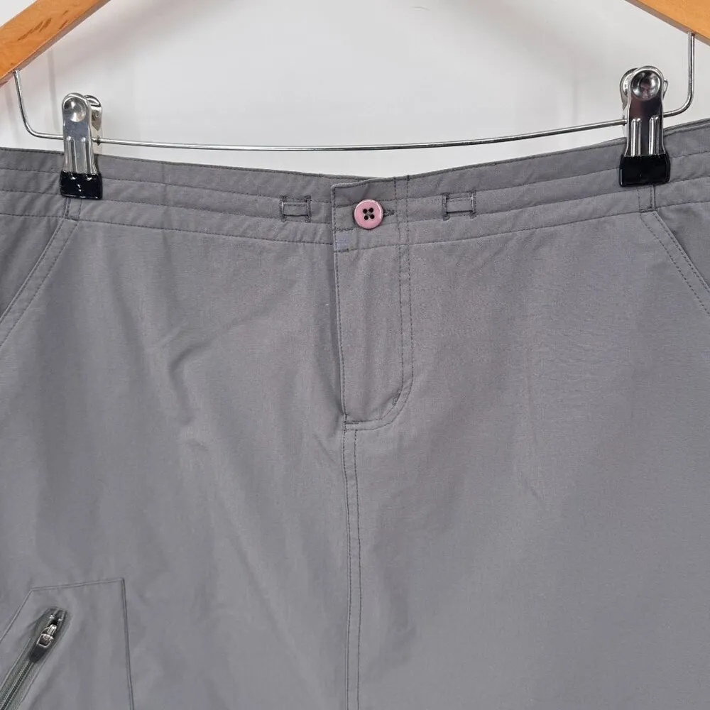 Title Nine Hiking Tennis Golf Cargo Skort Womens 8 Gray Nylon Pockets Drawstring - Image 2