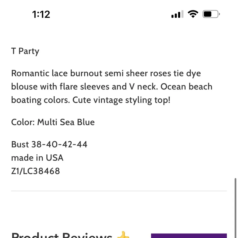 T Party April Showers Bring May Flowers Blue Lace Top - Image 3