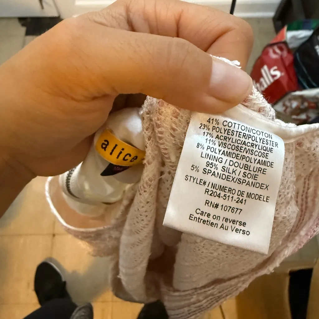 Alice + Olivia Baby Pink Tweed A-Line Dress - Image 4