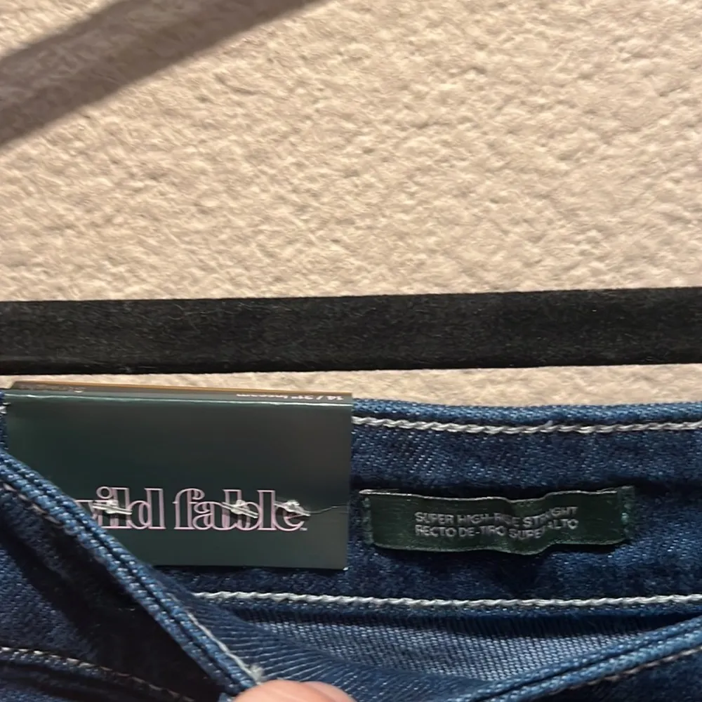 New Wild Fable Super High Rise Straight Leg Button Fly Blue Jeans Size 10 - Image 9