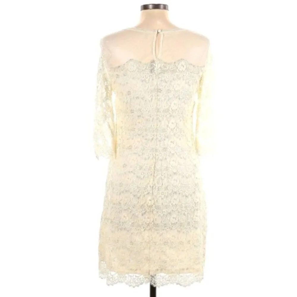 Max & Cleo Ivory Lace Cocktail Dress 10 Knee - Image 6