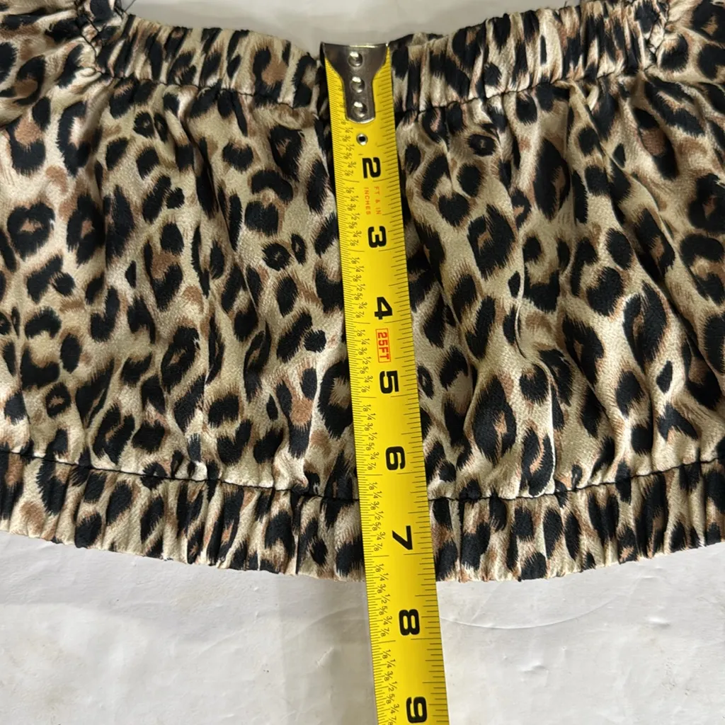 Princess Polly Leopard Print Crop Top puff sleeve animal print 8 festival flirty - Image 9