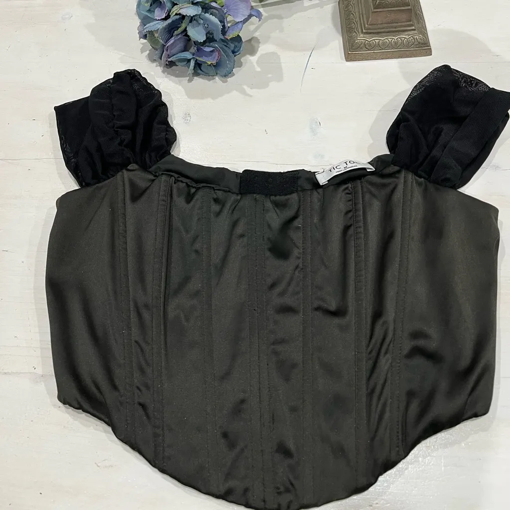 Black Corset‎ with see through thick straps size M - Image 2