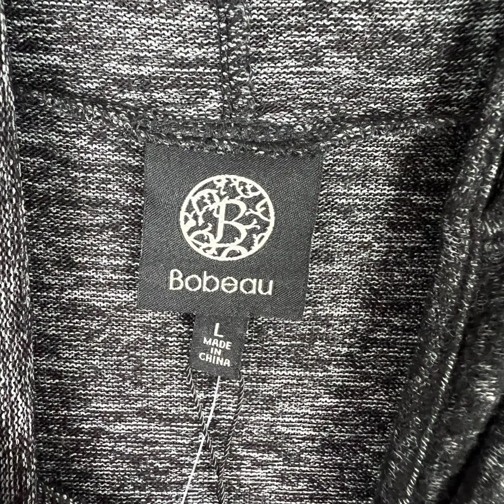 Bobeau NWT  Cowl Neck Built-in Face Mask Midi Dress Raven Black Mix Size Large L - Image 5