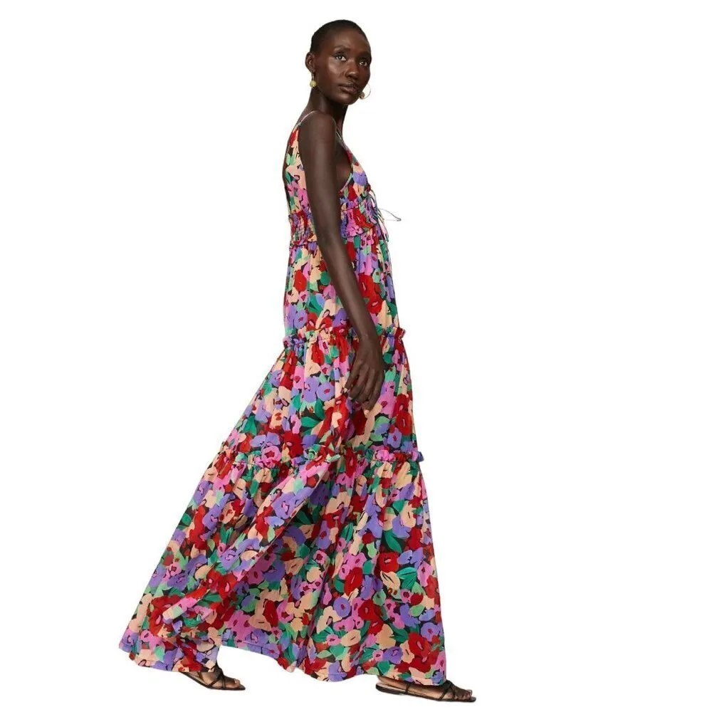 Nicholas Myla Maxi Dress in Multicolor 2 Womens Long Floral Gown Black - Image 13