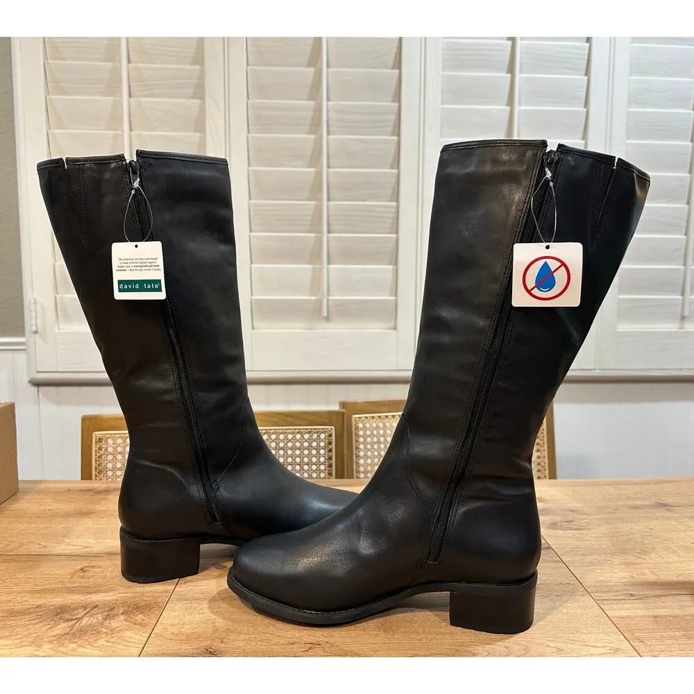 David Tate Superior Black Boots Leather Sz 10.5 WW NWOB Formal Casual Waterproof - Image 8