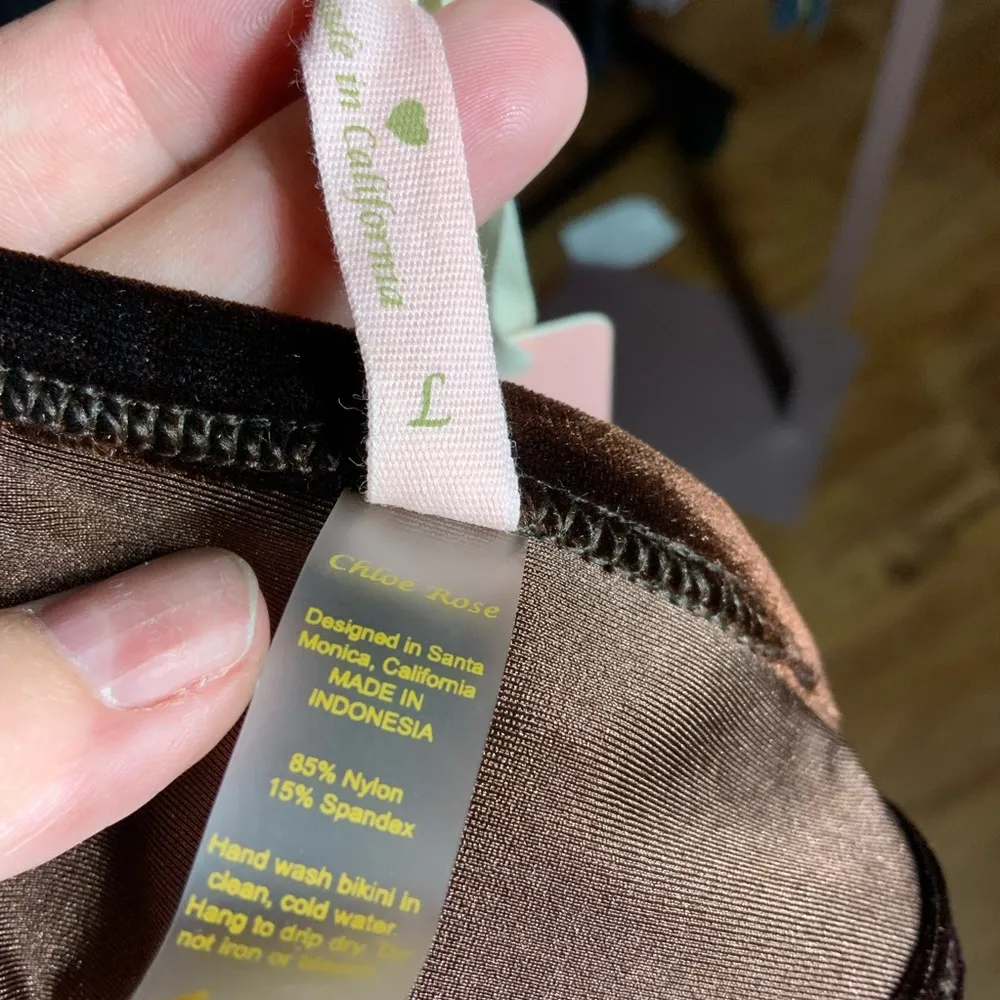 sun soaked micro in brown velvet string bikini bottoms Large nwt - Image 5