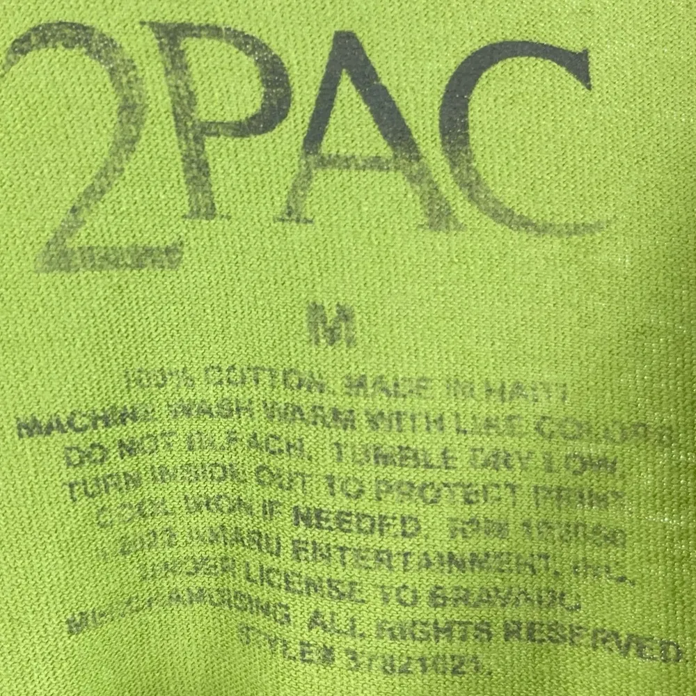 2Pac All Eyez On Me Medium Lime Green Graphic Tee Shirt Band Rap Music Tupac - Image 4