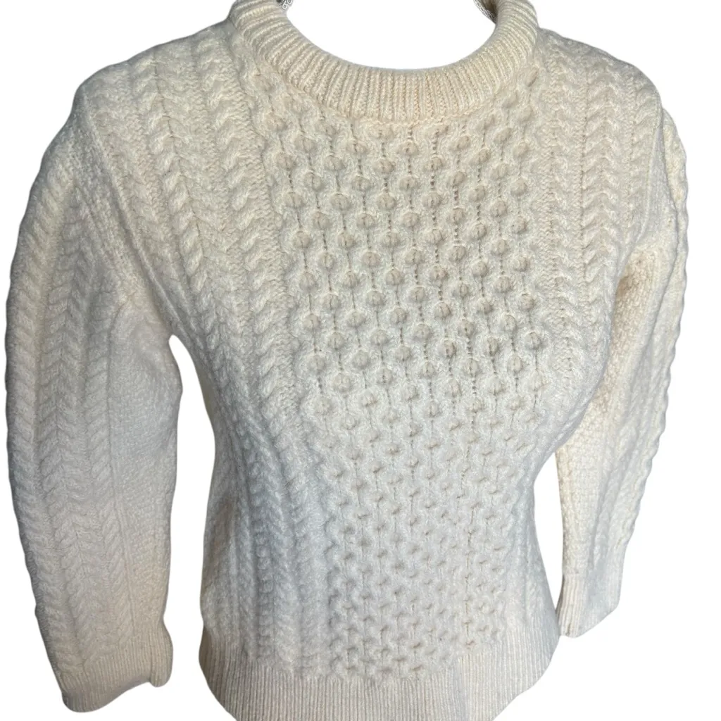 The Irish Store Wool Aran Cable Knit Sweater – Size Small - Image 4