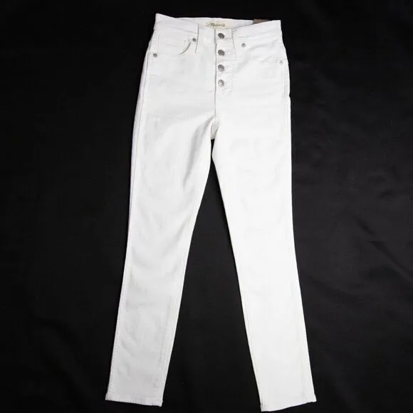 NEW 10" High-Rise Skinny Crop Jeans in Pure‎ Whit, 24 - Image 5