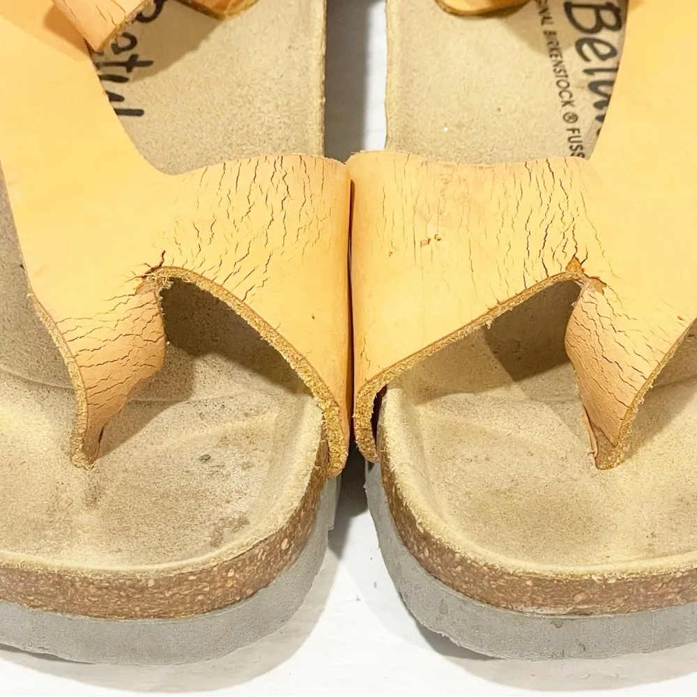 Birkenstocks Betula Sandals Size 7 Salmon Orange Z Strap Sandals Cork Sole - Image 3