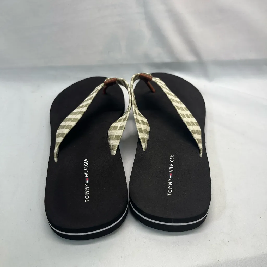 Tommy Hilfiger Flip Flops Women 9 Cream/Gold‎ NEW - Image 5