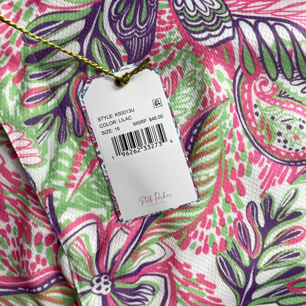 Stella Parker Womens Floral Shorts Size 16 Pink Multi Tropical Resort Travel - Image 9