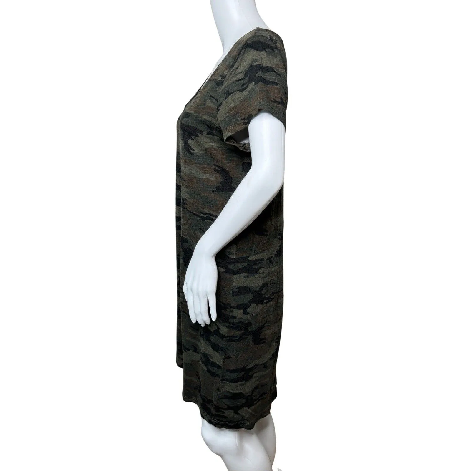 Sanctuary Dress Womens‎ Small Green Camo Camouflage T-Shirt Dress Casual Edgy - Image 3