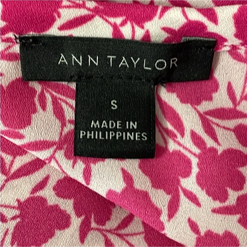 Ann Taylor Pink Print Smocked Ruffle Blouse - Image 5