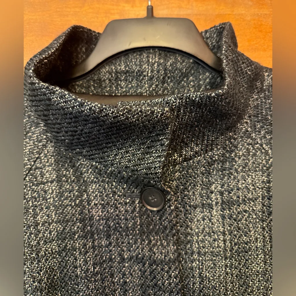 Ann Taylor Women’s Grey Tweed 3/4 Sleeve High Collar Button Up Blazer Jacket - Image 4