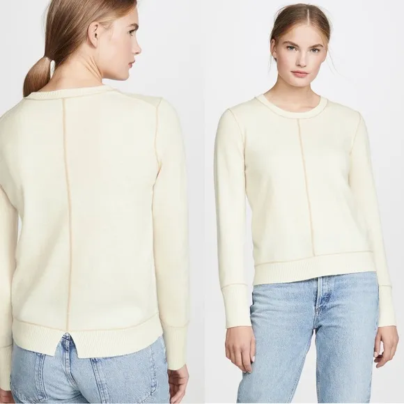 Habitual • Sora Sweater merino wool cashmere knit ivory cream soft pullover - Image 2