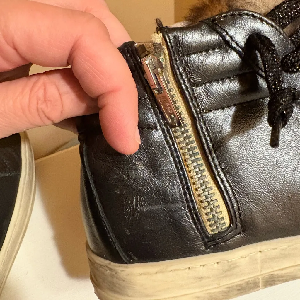 P448 Hightop Cheetah Fur Black Sneakers - Image 7