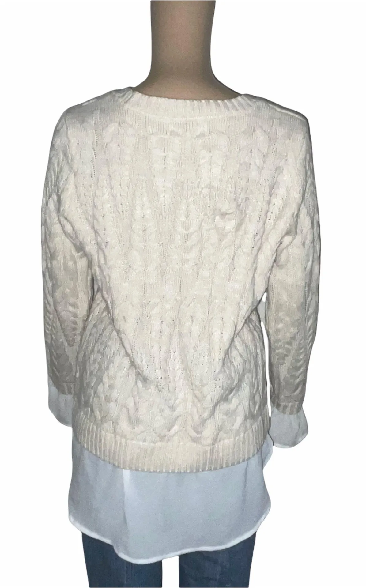 Elle Layered Cable Knit Sweater  - Image 3