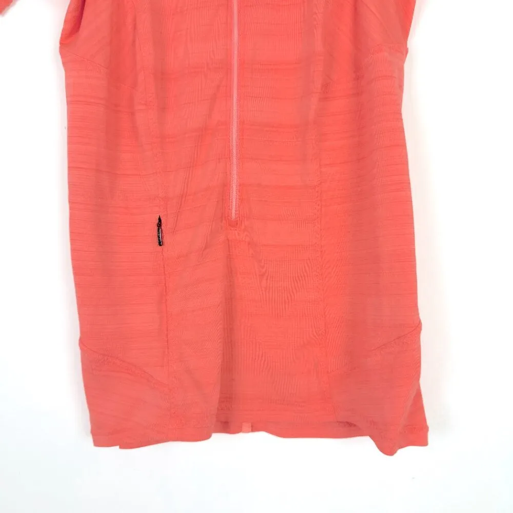 Pacifica 2.0 Short Sleeve Zip Pullover Top Orange Size Small S - Image 4
