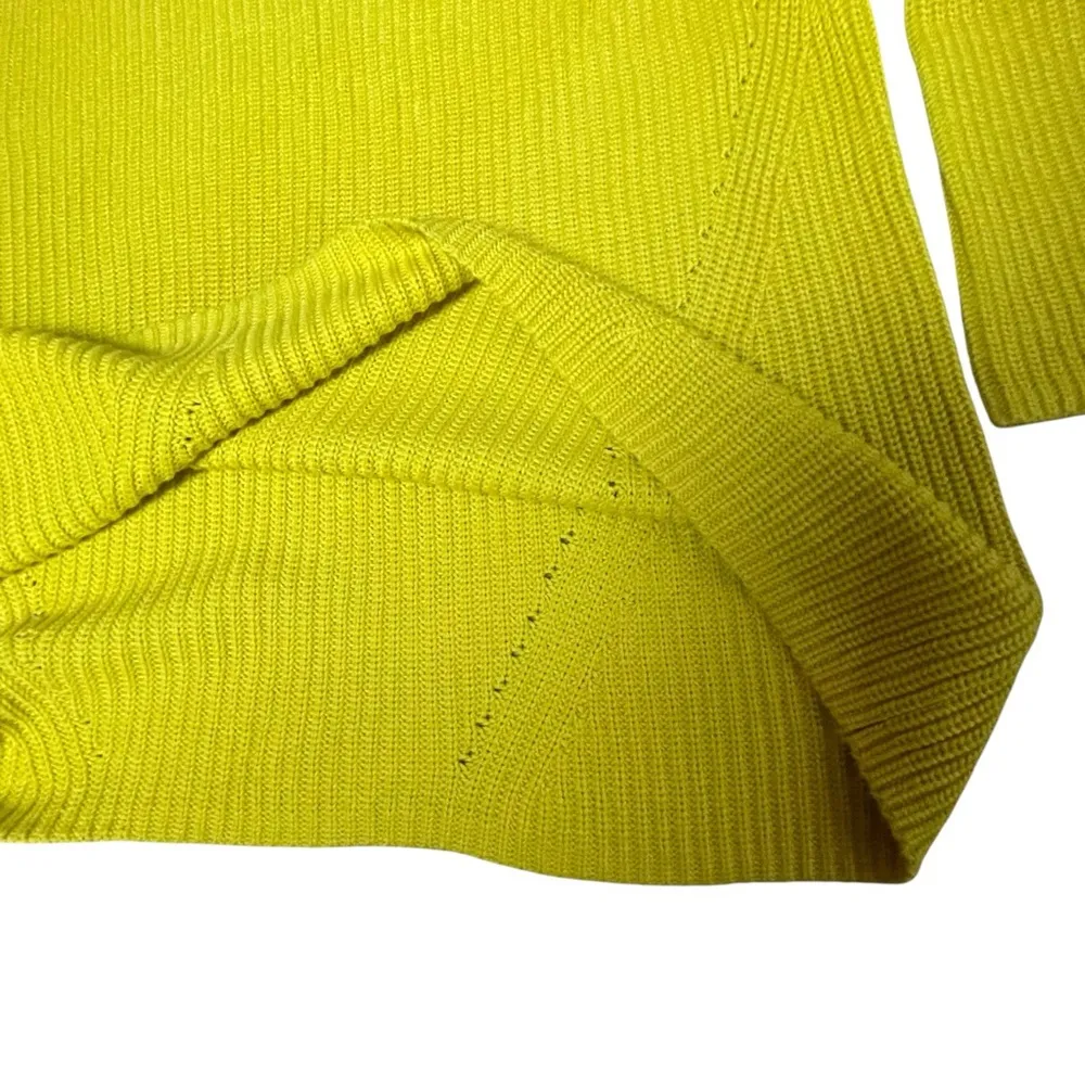 Lands End Sweater Womens Plus 1X 16W 18W Shaker Funnel Neck Pullover Knit Yellow - Image 11