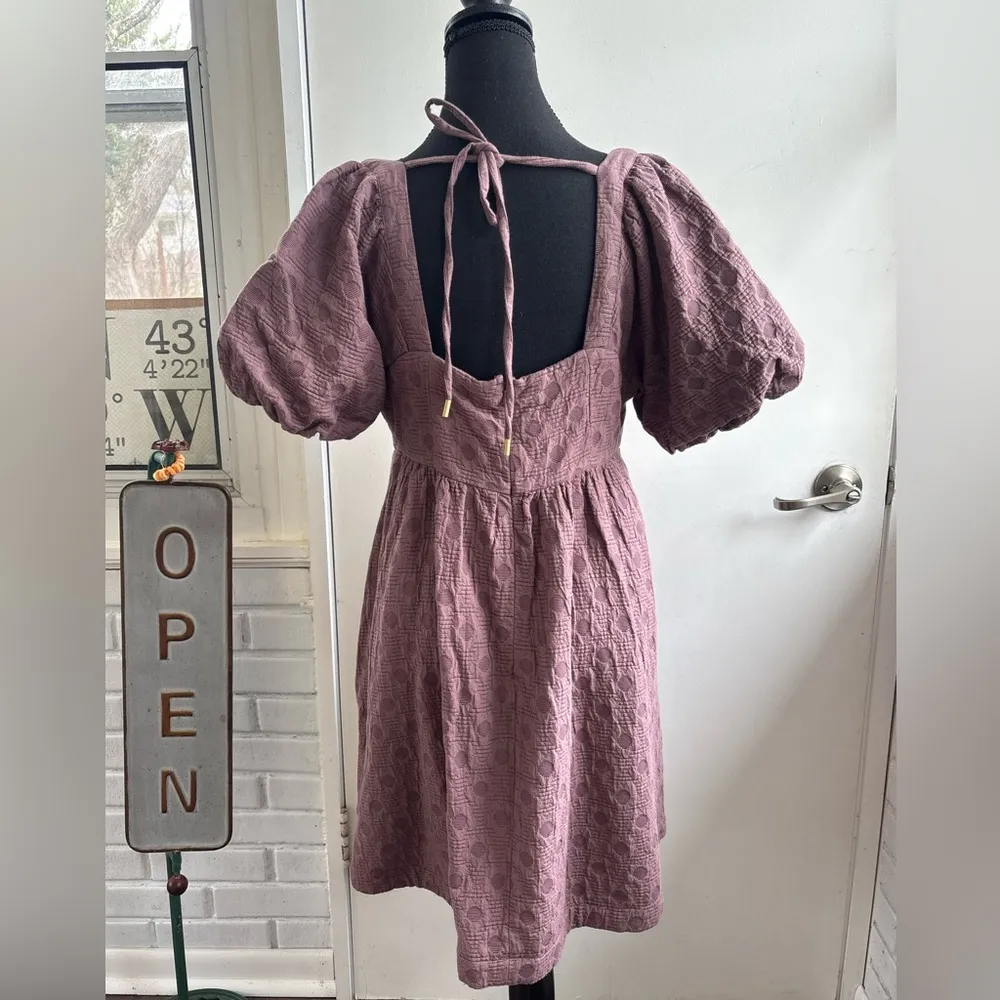 Madewell NEW WITH TAGS‎ Floral Quilted Puff Sleeve Mini Dress large boho - Image 6